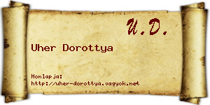 Uher Dorottya névjegykártya